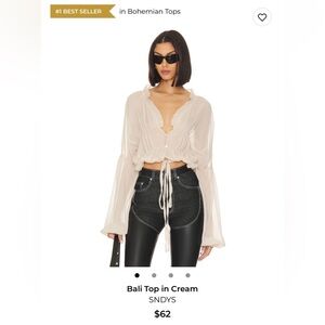 SNDYS Bali Top in Cream NWT
